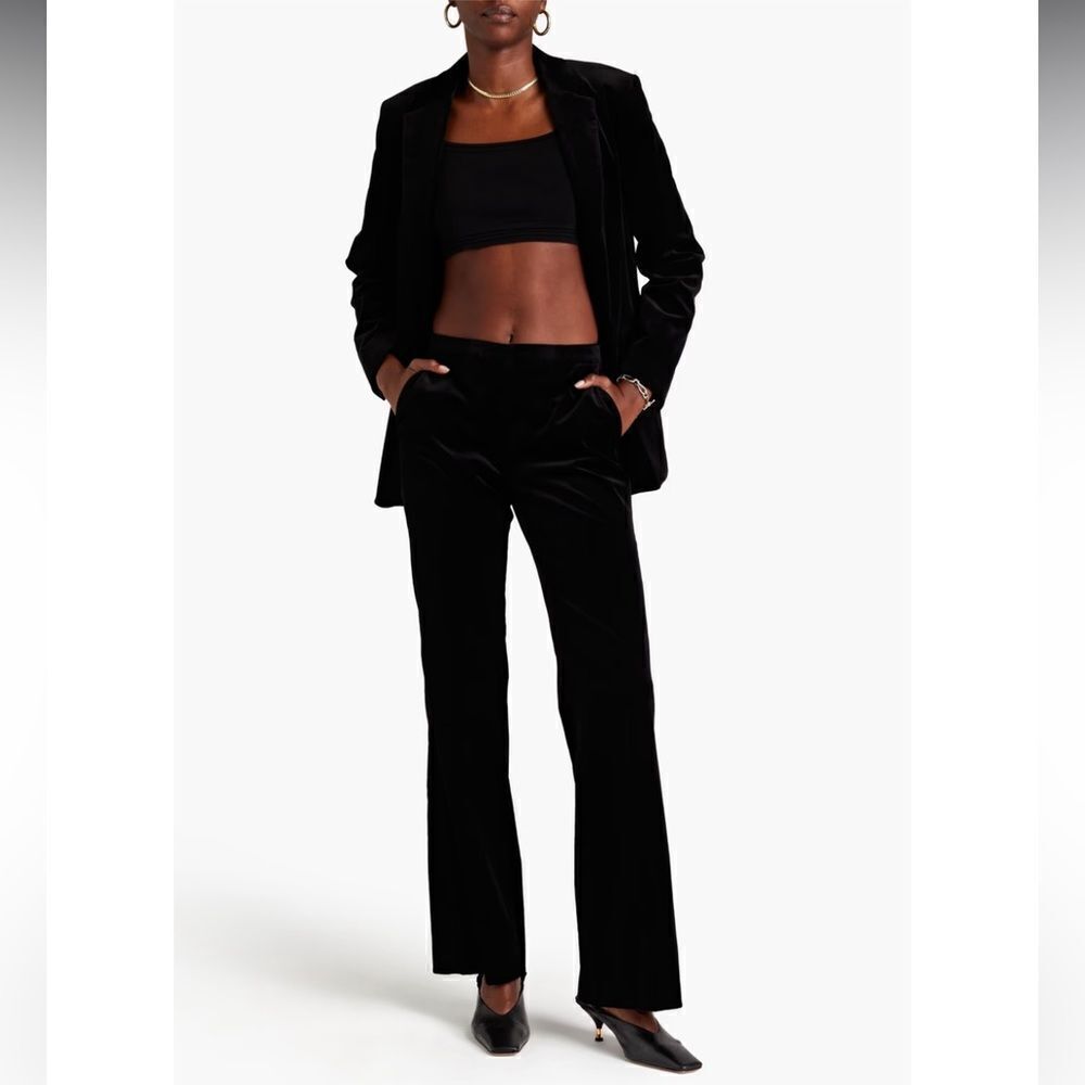 THEORY stretch cotton-velvet flared pants Size 6